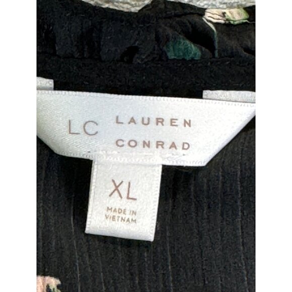 LC Lauren Conrad's Blouse Women's XL Flutter Sleeve Button Front - Picture 4 of 14
